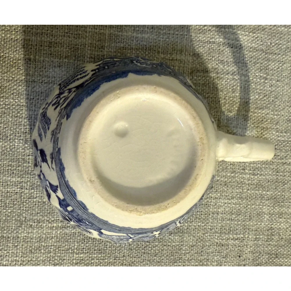 ☕ Vintage Blue Willow Flat Cup by Wood & Sons | Older Transferware | England